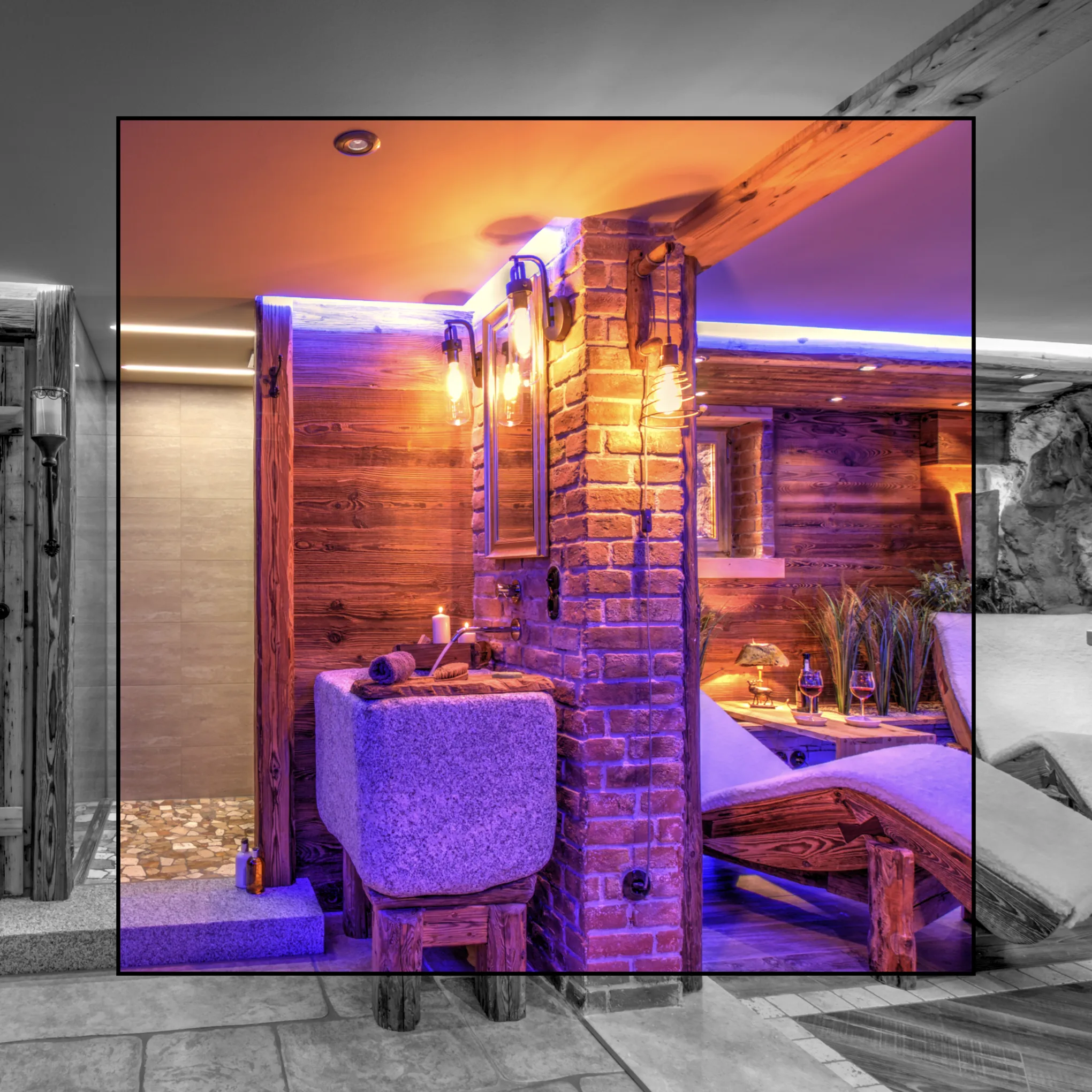 Wellnessbad beleuchtung Wellnessbad einrichten privater Spa Wellnessbereich privat